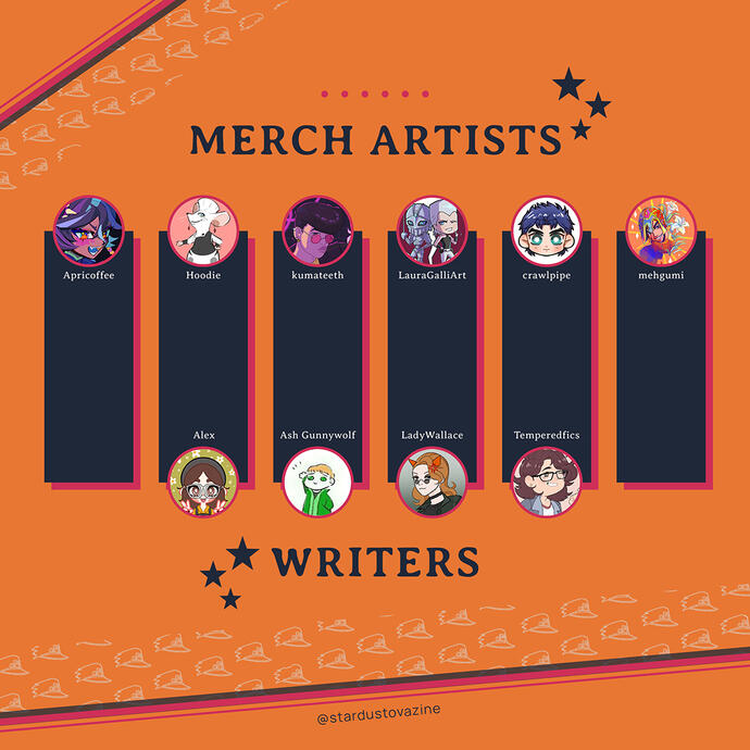 merch artists and writers